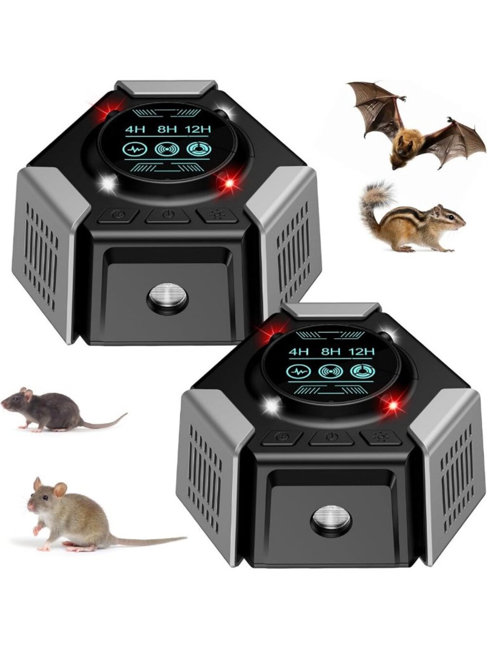 2-Pack Ultrasonic Indoor Rodent Repellent - Plug-In Mouse & Pest Control